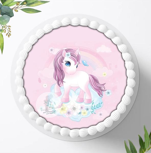 Preview: Einhorn Tortenaufleger Ø 20cm, 0259z